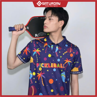 Áo Pickleball Hawaii Polo Unisex – Thiết Kế Năng Động, Vải Mát, Phù Hợp Chơi Pickleball Và Du Lịch | Saturday Sports 18 Pickleball Hawaii - Purple 2
