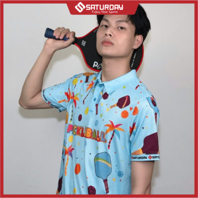 Áo Pickleball Hawaii Polo Unisex – Thiết Kế Năng Động, Vải Mát, Phù Hợp Chơi Pickleball Và Du Lịch | Saturday Sports 17 Pickleball Hawaii - Blue